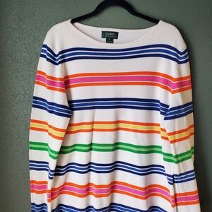 Lauren Ralph Lauren Colorful Striped Long Sleeve Top